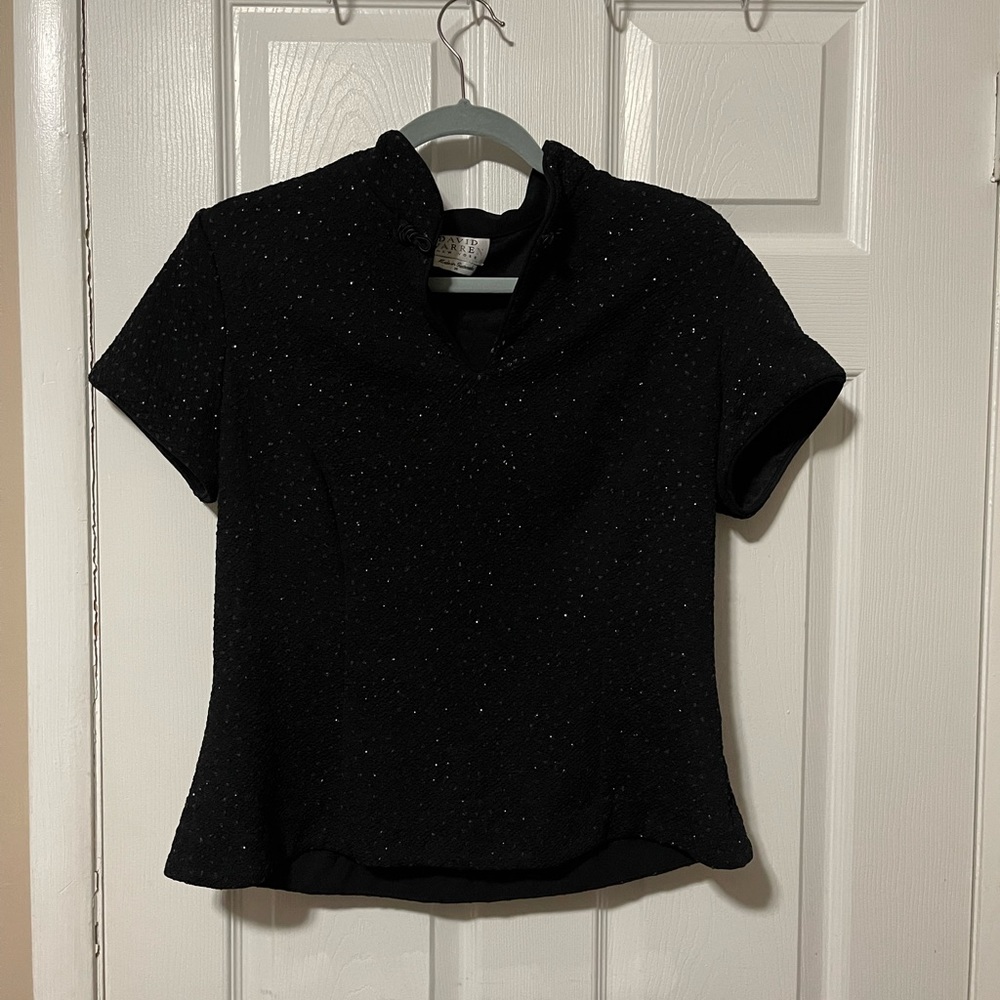 David Warren Sequin Blouse
